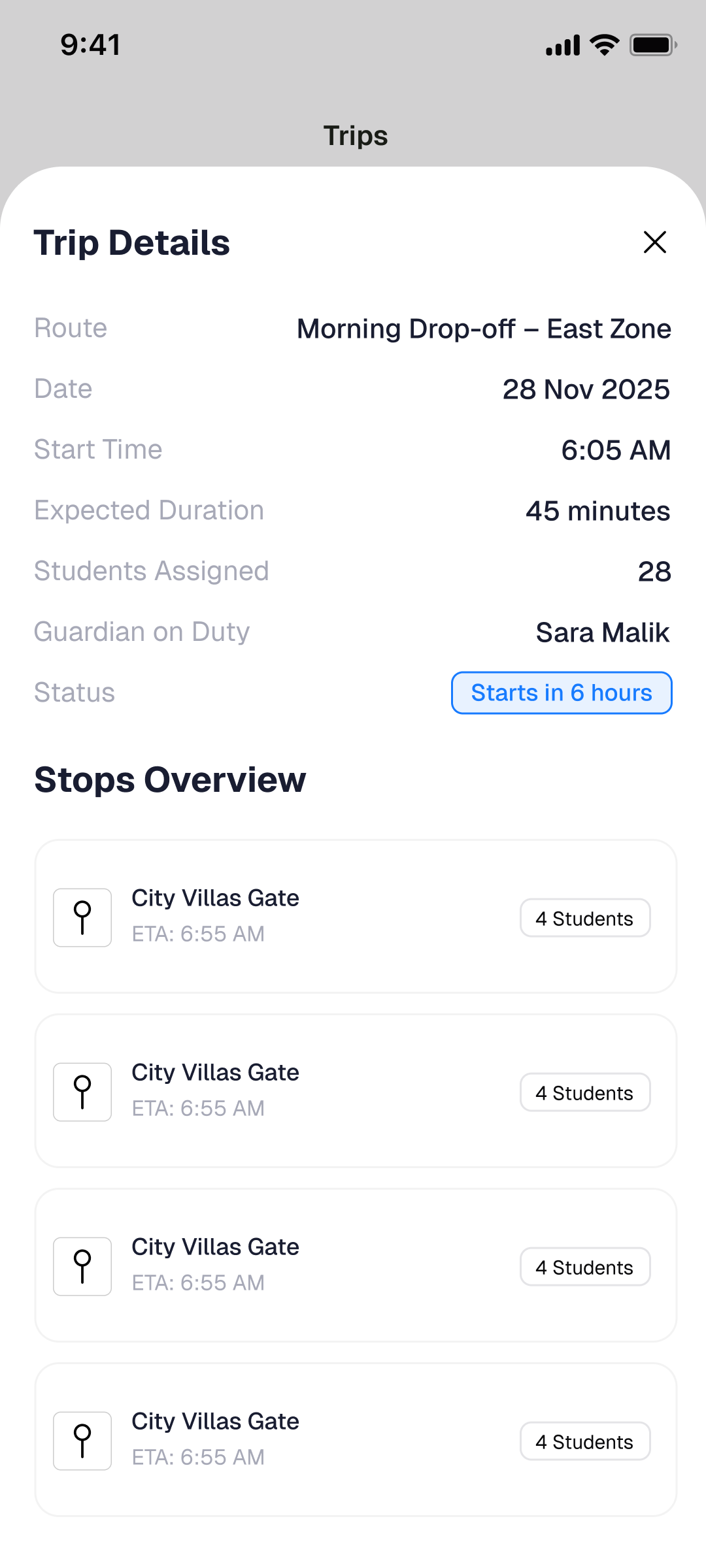 Route & Fleet Management — Driver